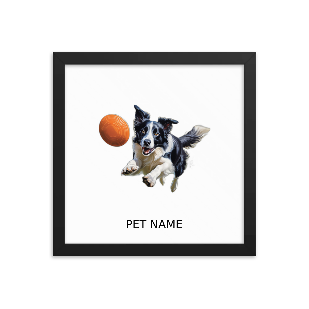PugMug Custom Border Collie Framed Print with Your Pet’s Name