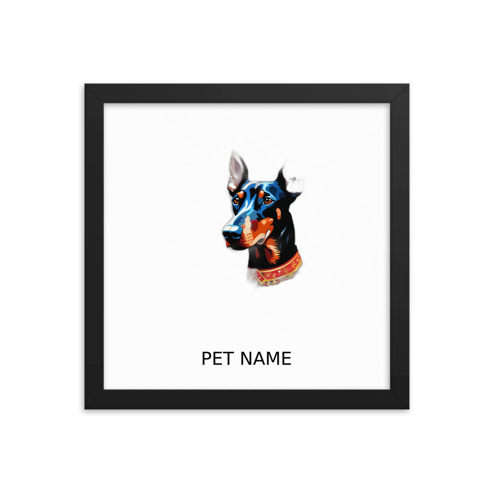 PugMug Custom Doberman Pinscher Framed Print with Your Pet’s Name