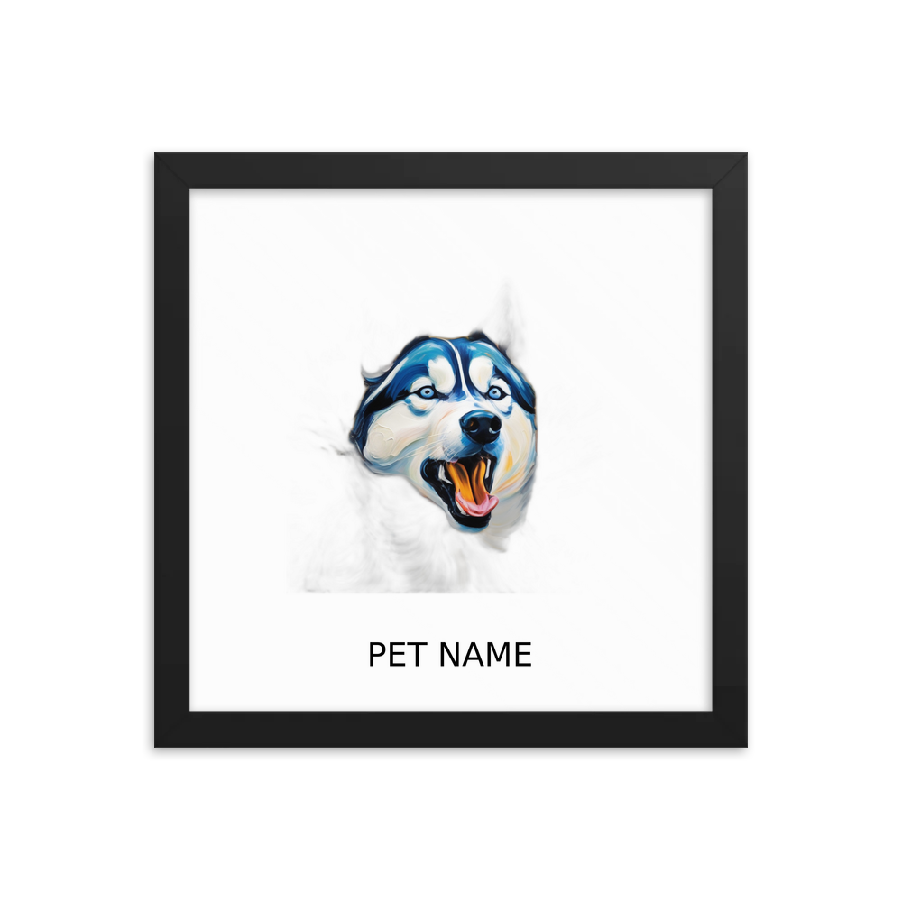 PugMug Custom Siberian Husky Framed Print with Your Pet’s Name