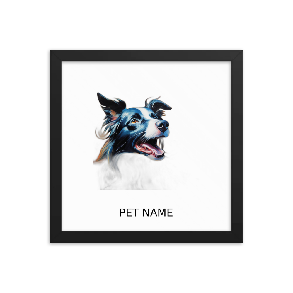PugMug Custom Border Collie Framed Print with Your Pet’s Name