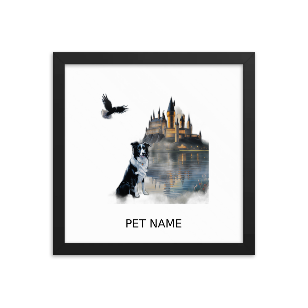 PugMug Custom Border Collie Framed Print with Your Pet’s Name