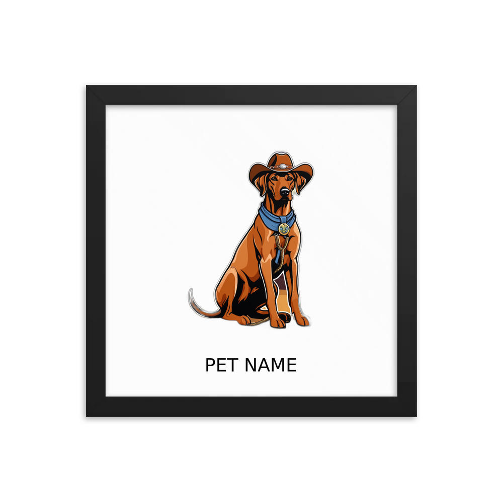 PugMug Custom Rhodesian Ridgeback Framed Print with Your Pet’s Name