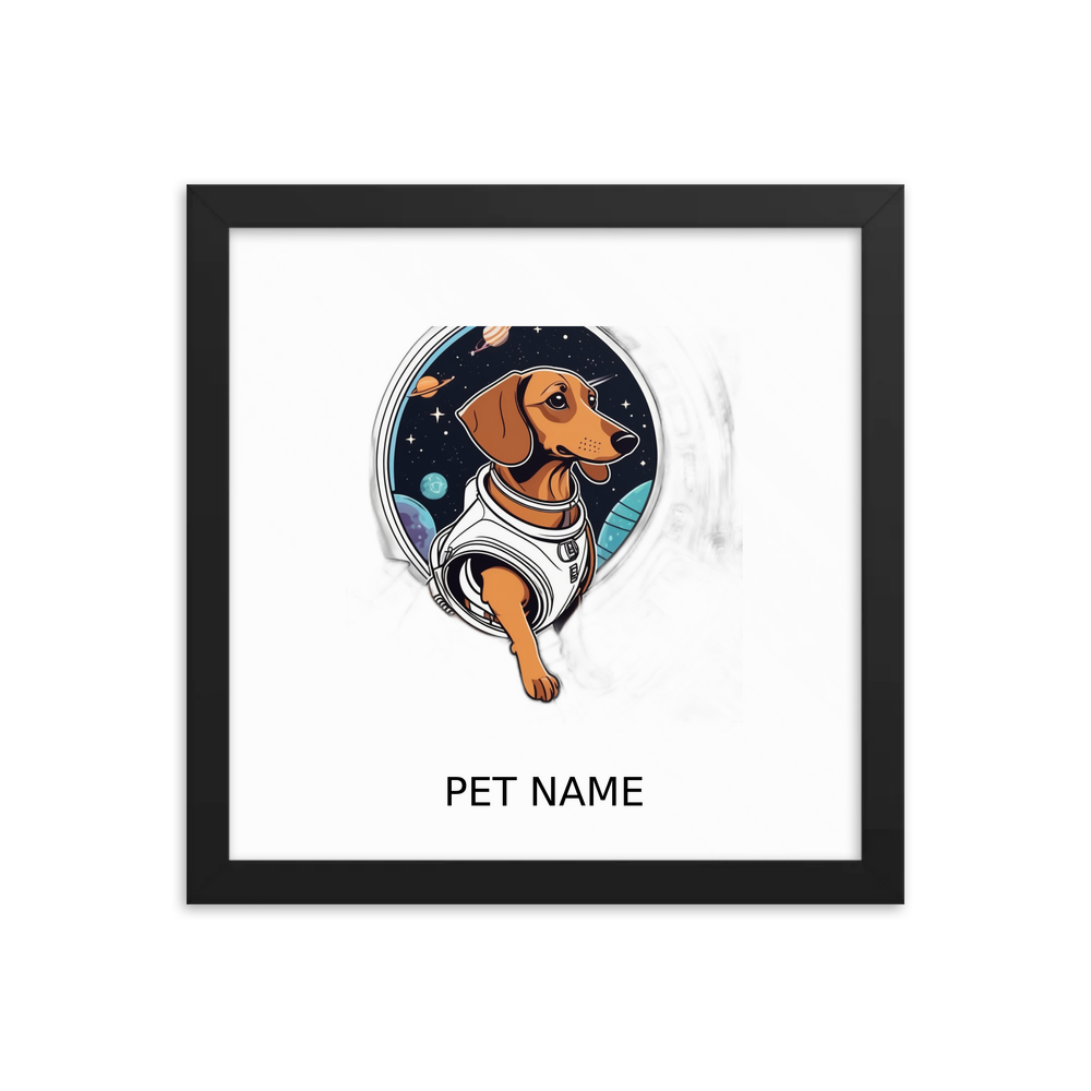 PugMug Custom Tan Dachshund Framed Print with Your Pet’s Name