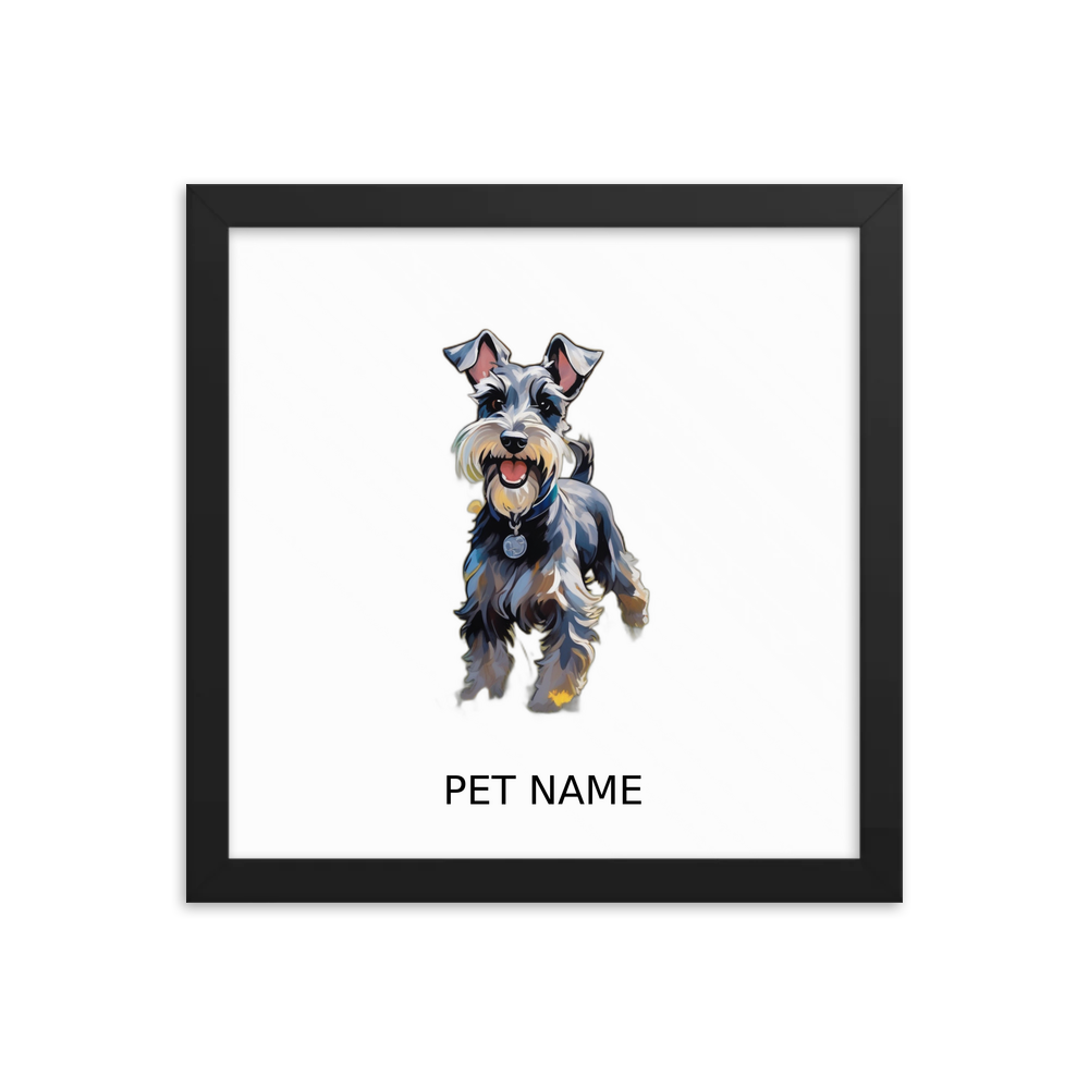 PugMug Custom Miniature Schnauzer Framed Print with Your Pet’s Name