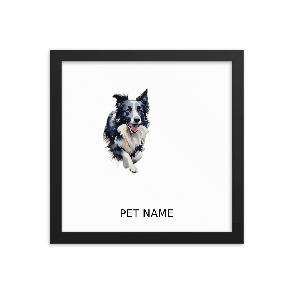 PugMug Custom Border Collie Framed Print with Your Pet’s Name