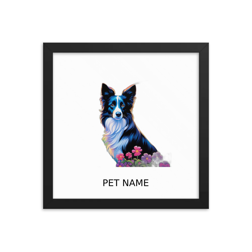 PugMug Custom Border Collie Framed Print with Your Pet’s Name