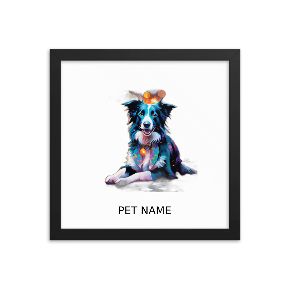 PugMug Custom Border Collie Framed Print with Your Pet’s Name