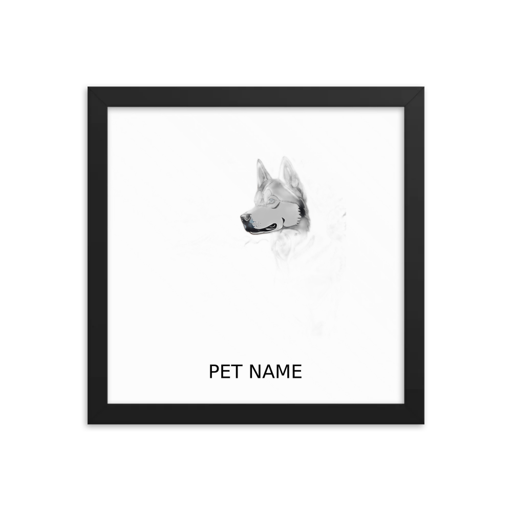 PugMug Custom Siberian Husky Framed Print with Your Pet’s Name