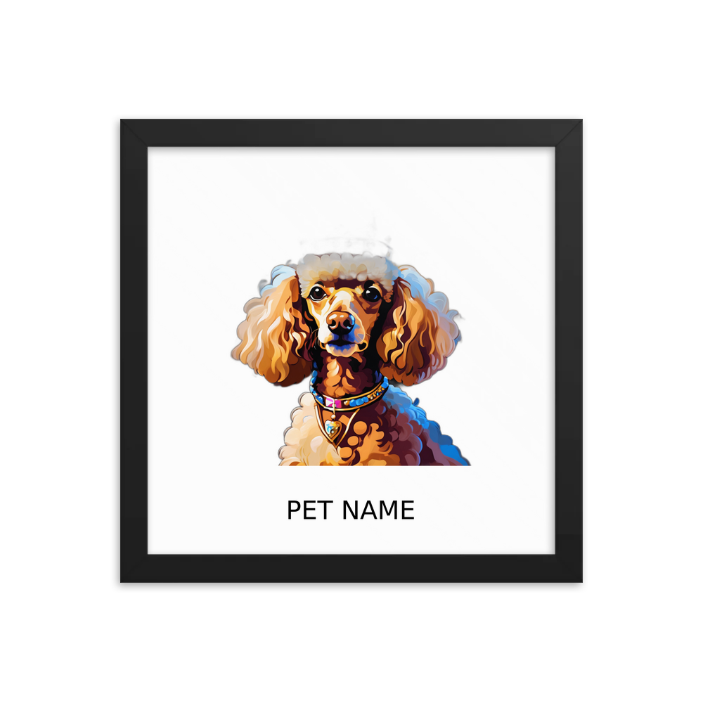 PugMug Custom Tan Poodle Framed Print with Your Pet’s Name