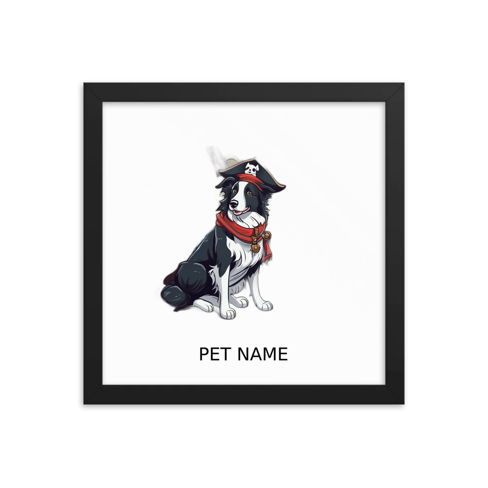 PugMug Custom Border Collie Framed Print with Your Pet’s Name