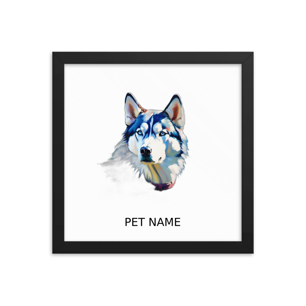 PugMug Custom Siberian Husky Framed Print with Your Pet’s Name