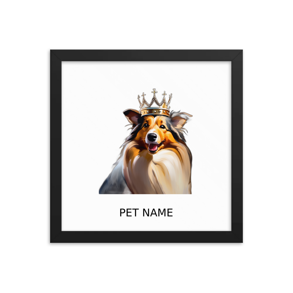 PugMug Custom Shetland Sheepdog Framed Print with Your Pet’s Name