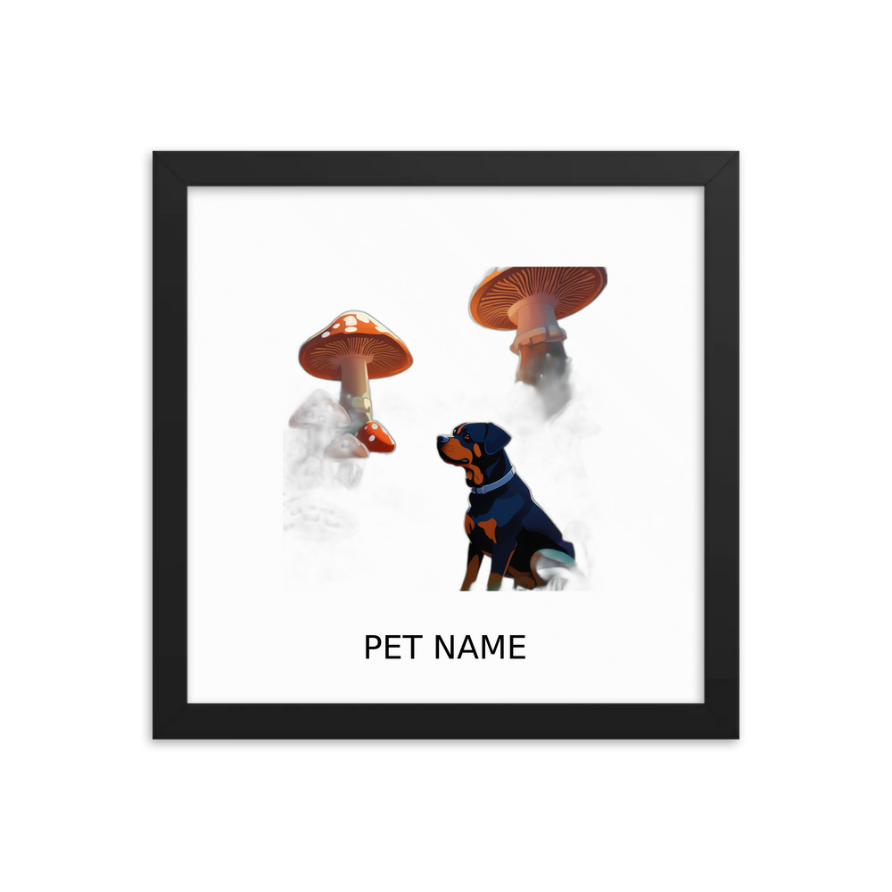 PugMug Custom Rottweiler Framed Print with Your Pet’s Name