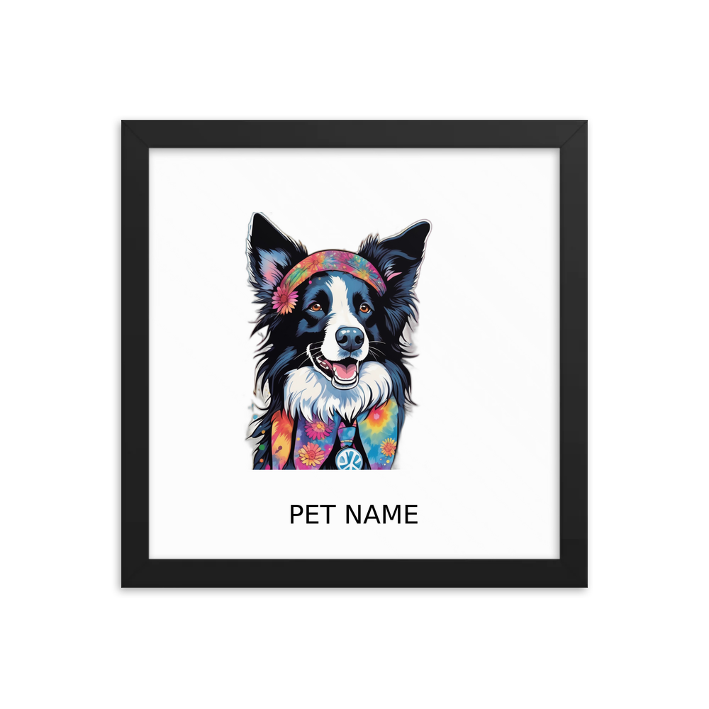 PugMug Custom Border Collie Framed Print with Your Pet’s Name