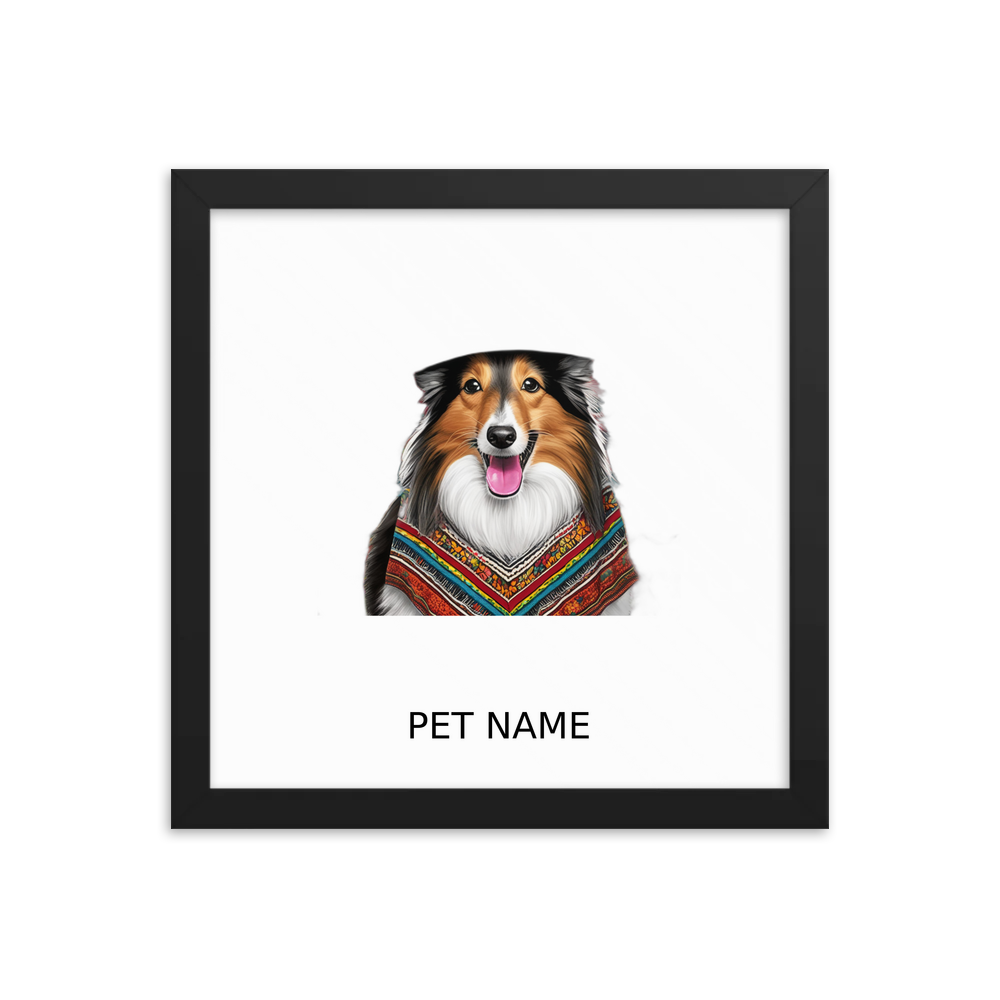 PugMug Custom Shetland Sheepdog Framed Print with Your Pet’s Name