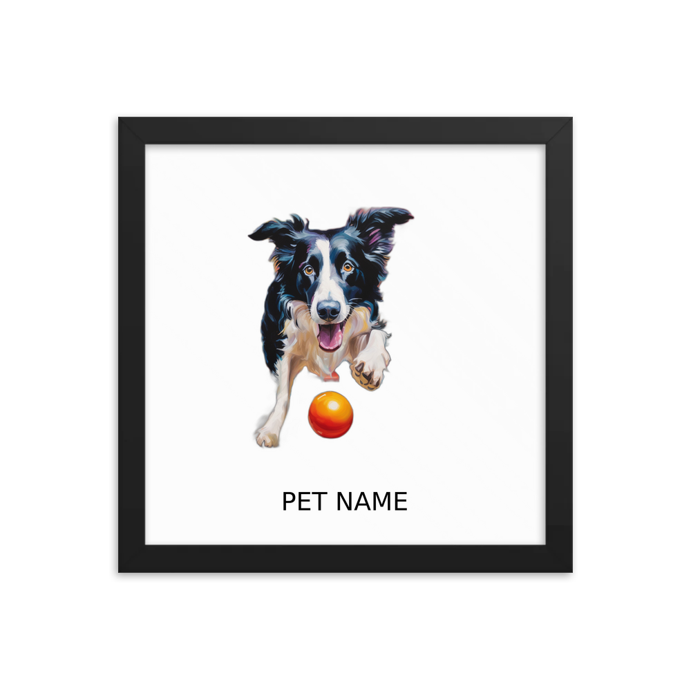 PugMug Custom Border Collie Framed Print with Your Pet’s Name