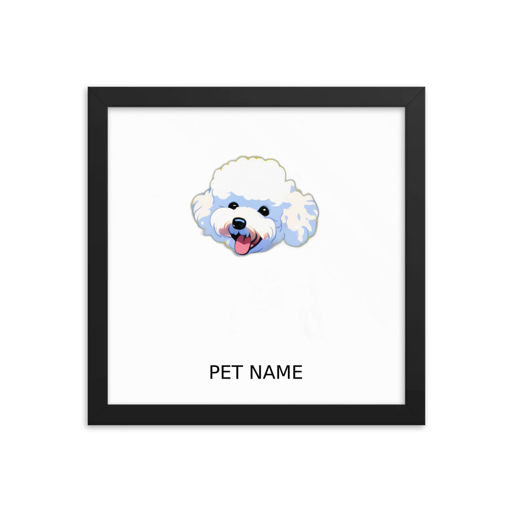 PugMug Custom Bichons Frise Framed Print with Your Pet’s Name
