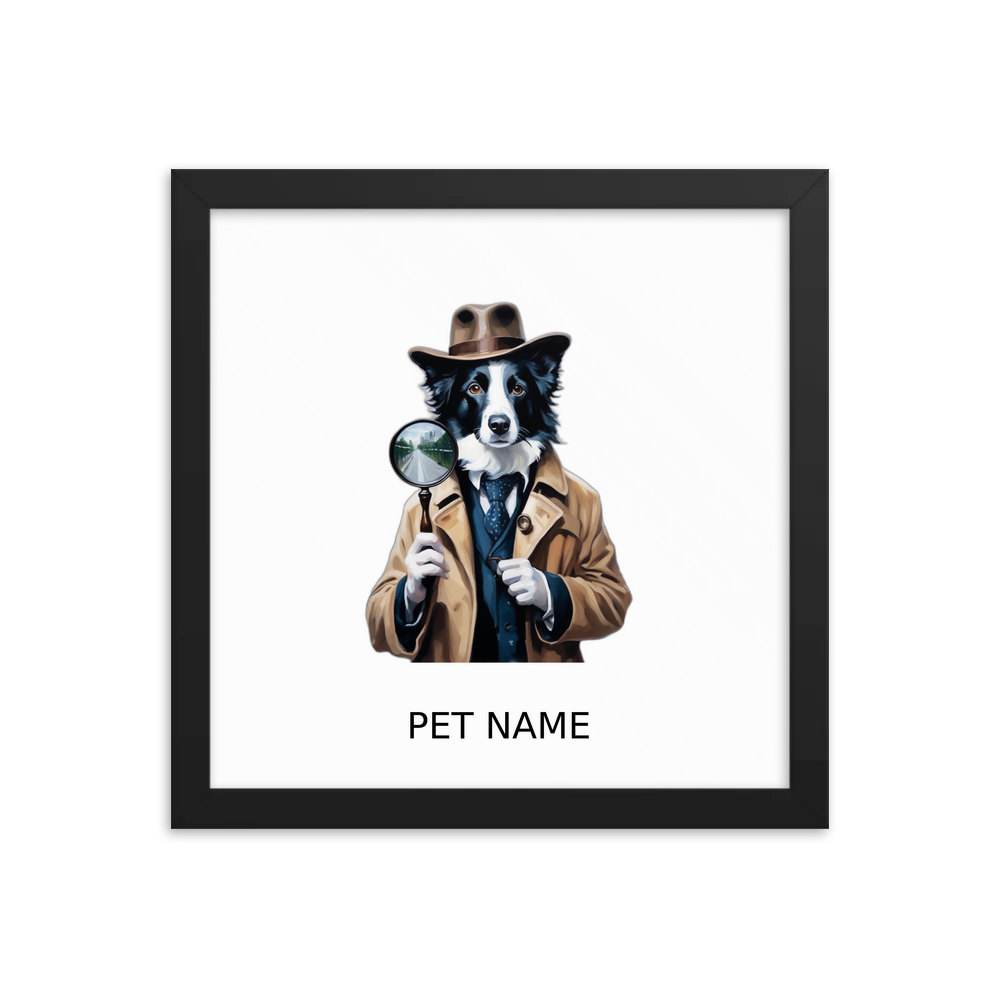 PugMug Custom Border Collie Framed Print with Your Pet’s Name