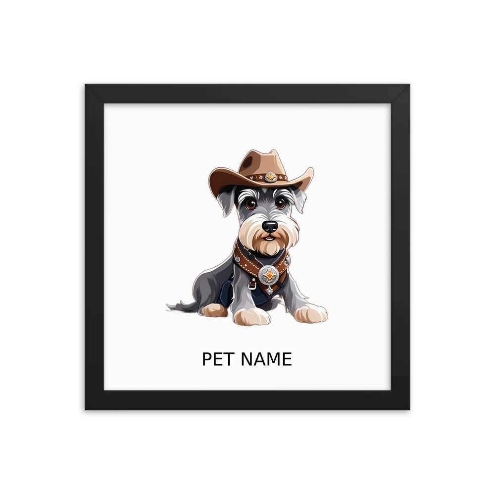 PugMug Custom Miniature Schnauzer Framed Print with Your Pet’s Name