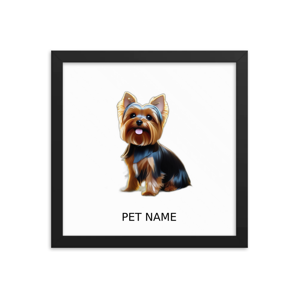 PugMug Custom Yorkshire Terrier Framed Print with Your Pet’s Name