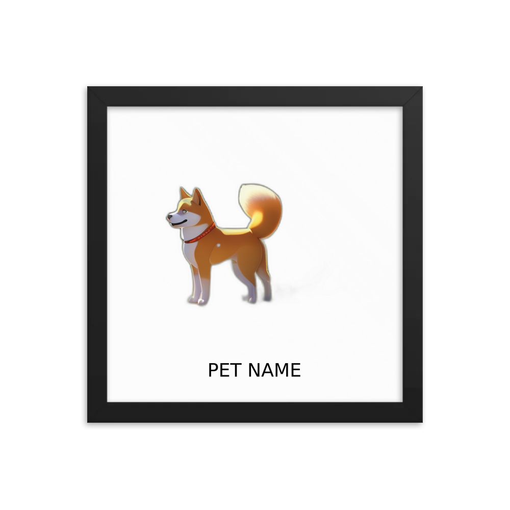 PugMug Custom Shiba Inu Framed Print with Your Pet’s Name