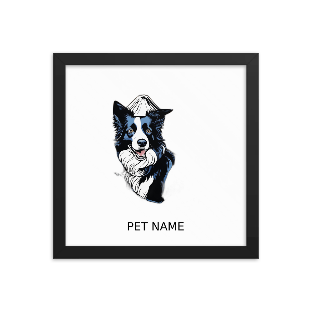 PugMug Custom Border Collie Framed Print with Your Pet’s Name