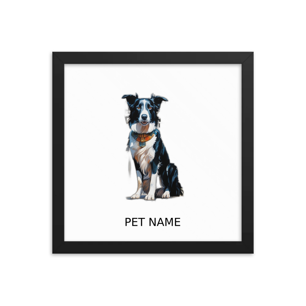 PugMug Custom Border Collie Framed Print with Your Pet’s Name
