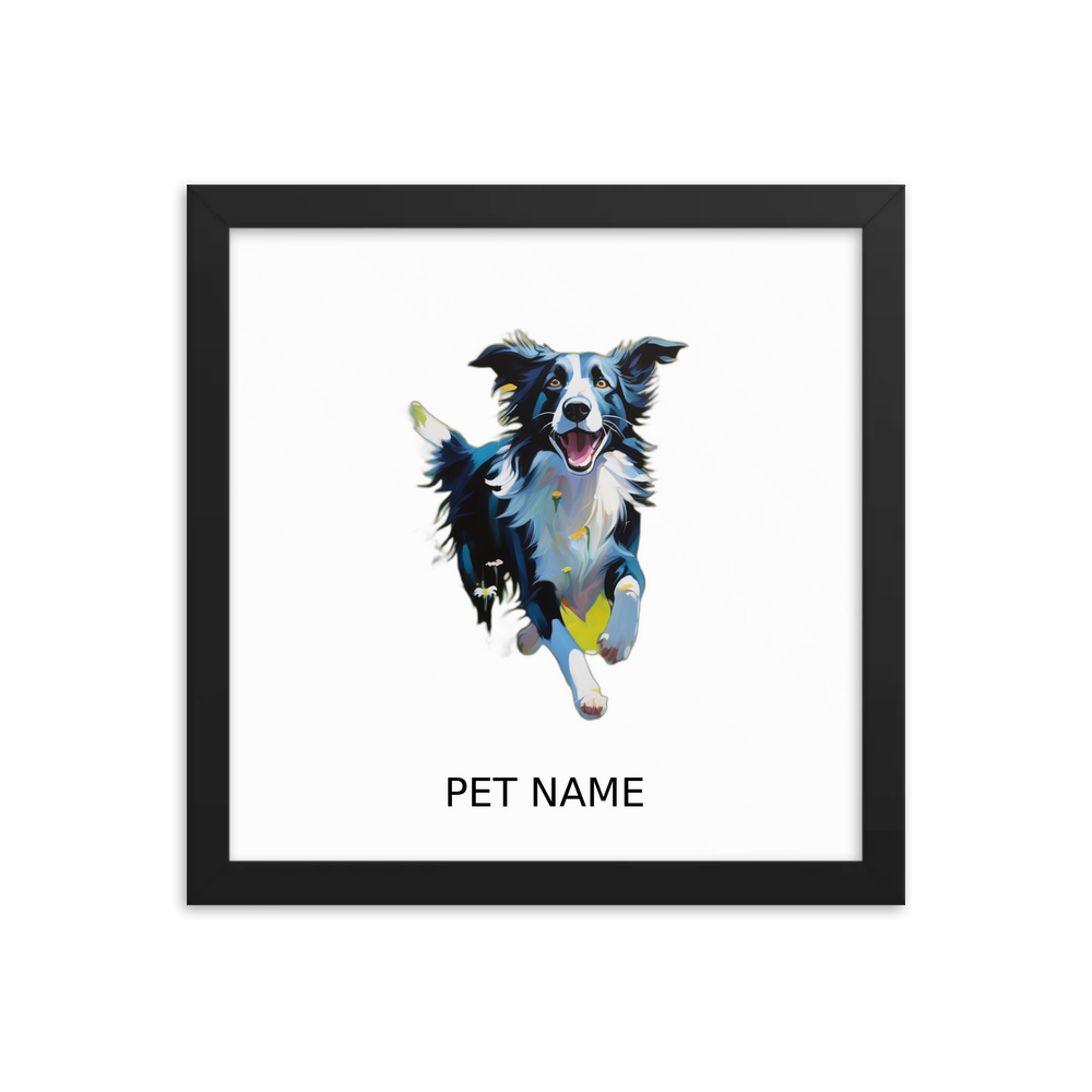 PugMug Custom Border Collie Framed Print with Your Pet’s Name