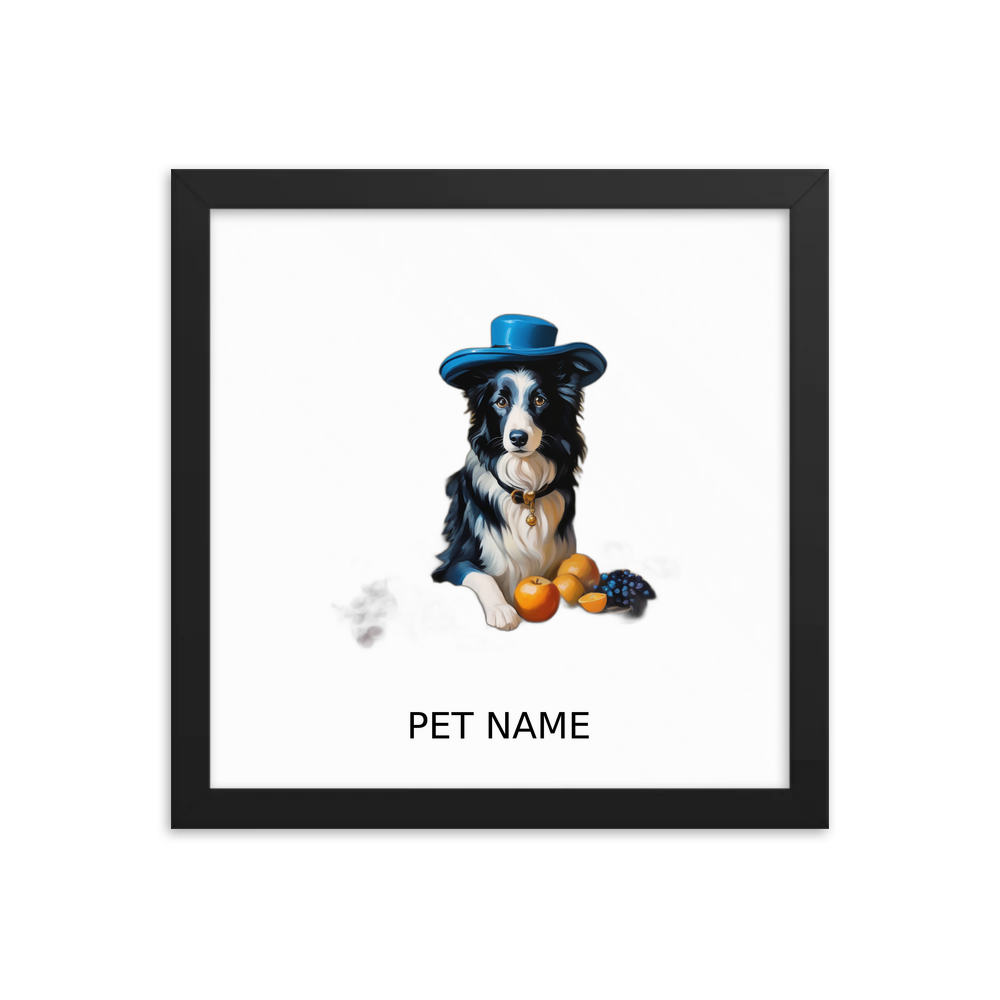 PugMug Custom Border Collie Framed Print with Your Pet’s Name