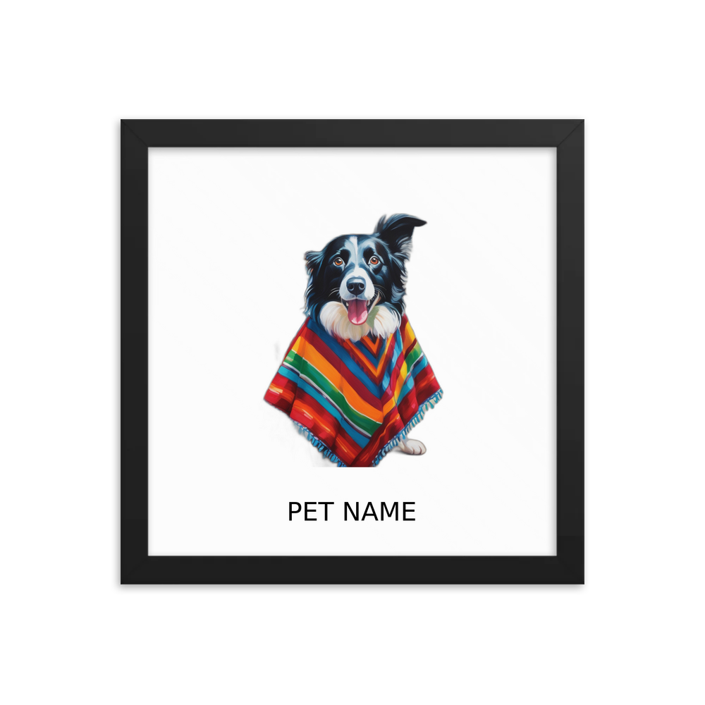 PugMug Custom Border Collie Framed Print with Your Pet’s Name