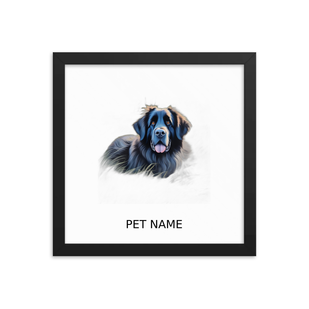 PugMug Custom Newfoundland Framed Print with Your Pet’s Name