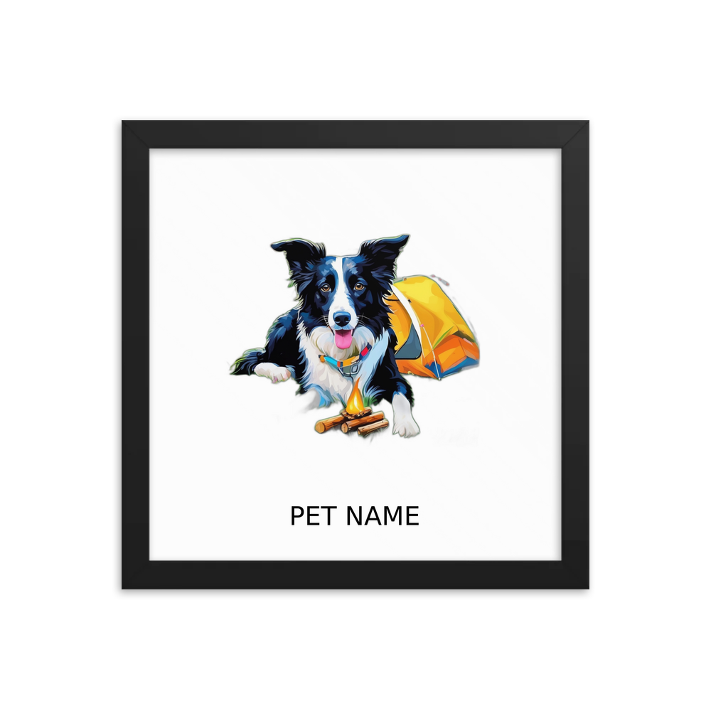 PugMug Custom Border Collie Framed Print with Your Pet’s Name