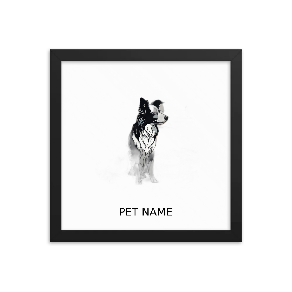 PugMug Custom Border Collie Framed Print with Your Pet’s Name