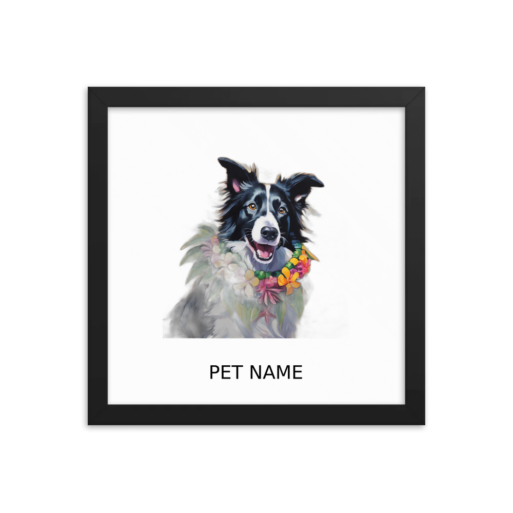 PugMug Custom Border Collie Framed Print with Your Pet’s Name
