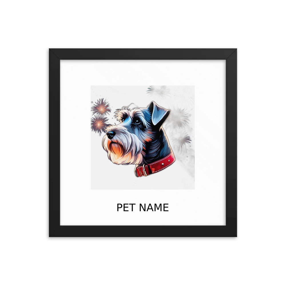 PugMug Custom Miniature Schnauzer Framed Print with Your Pet’s Name