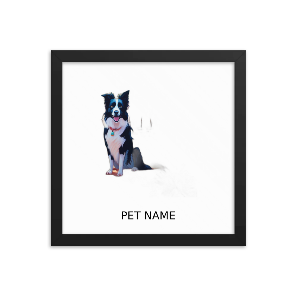 PugMug Custom Border Collie Framed Print with Your Pet’s Name