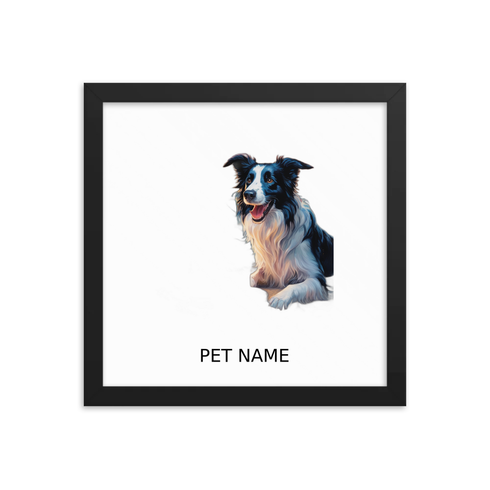 PugMug Custom Border Collie Framed Print with Your Pet’s Name
