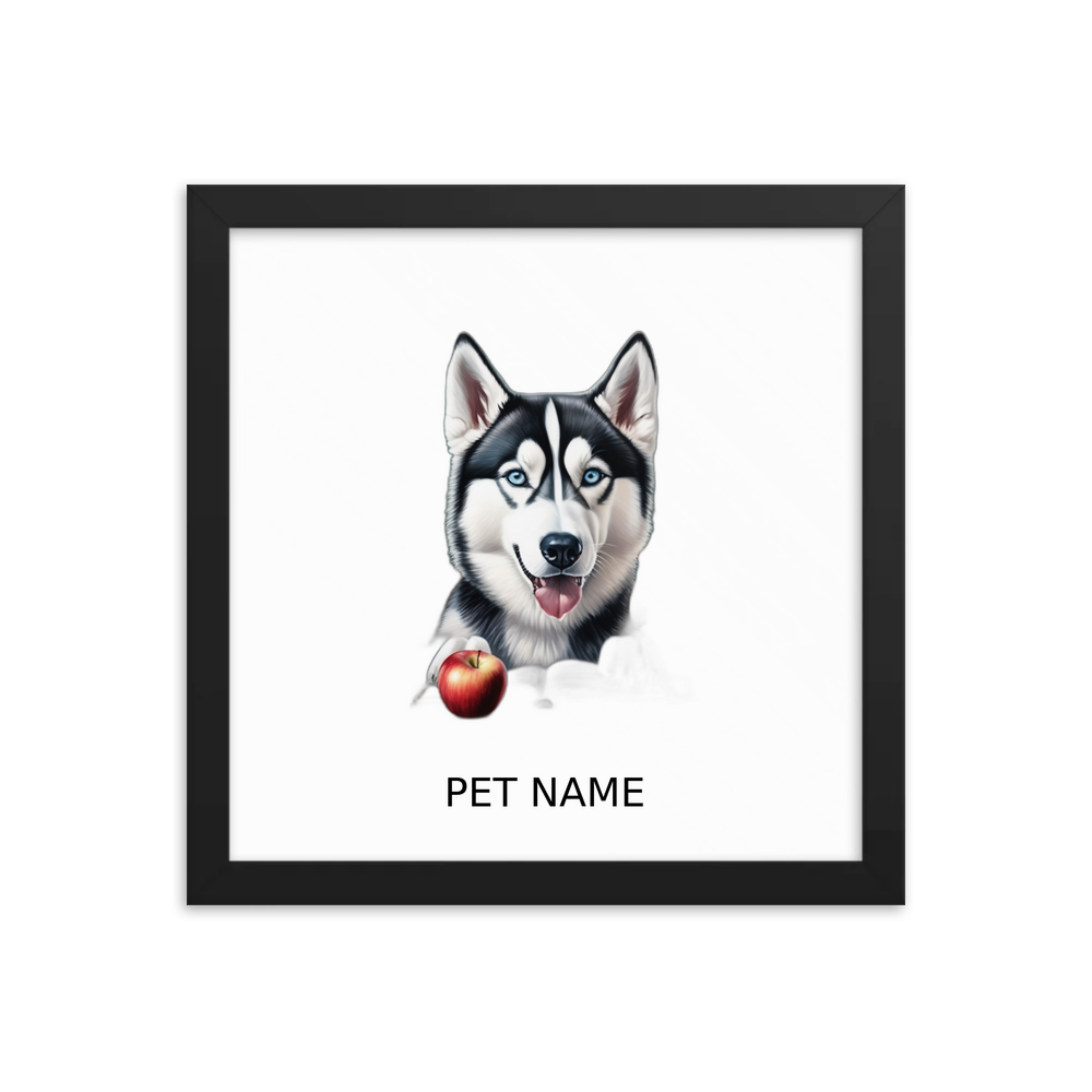 PugMug Custom Siberian Husky Framed Print with Your Pet’s Name