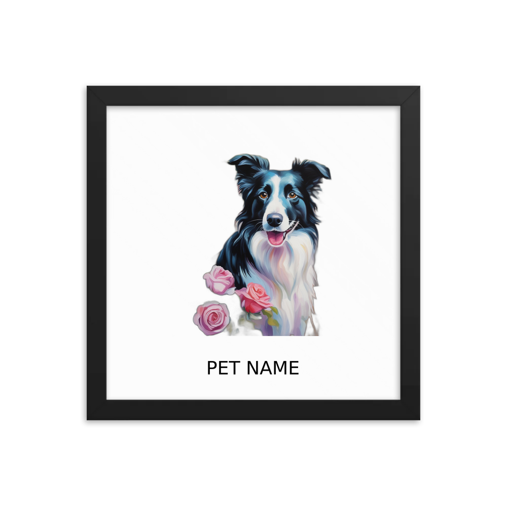 PugMug Custom Border Collie Framed Print with Your Pet’s Name