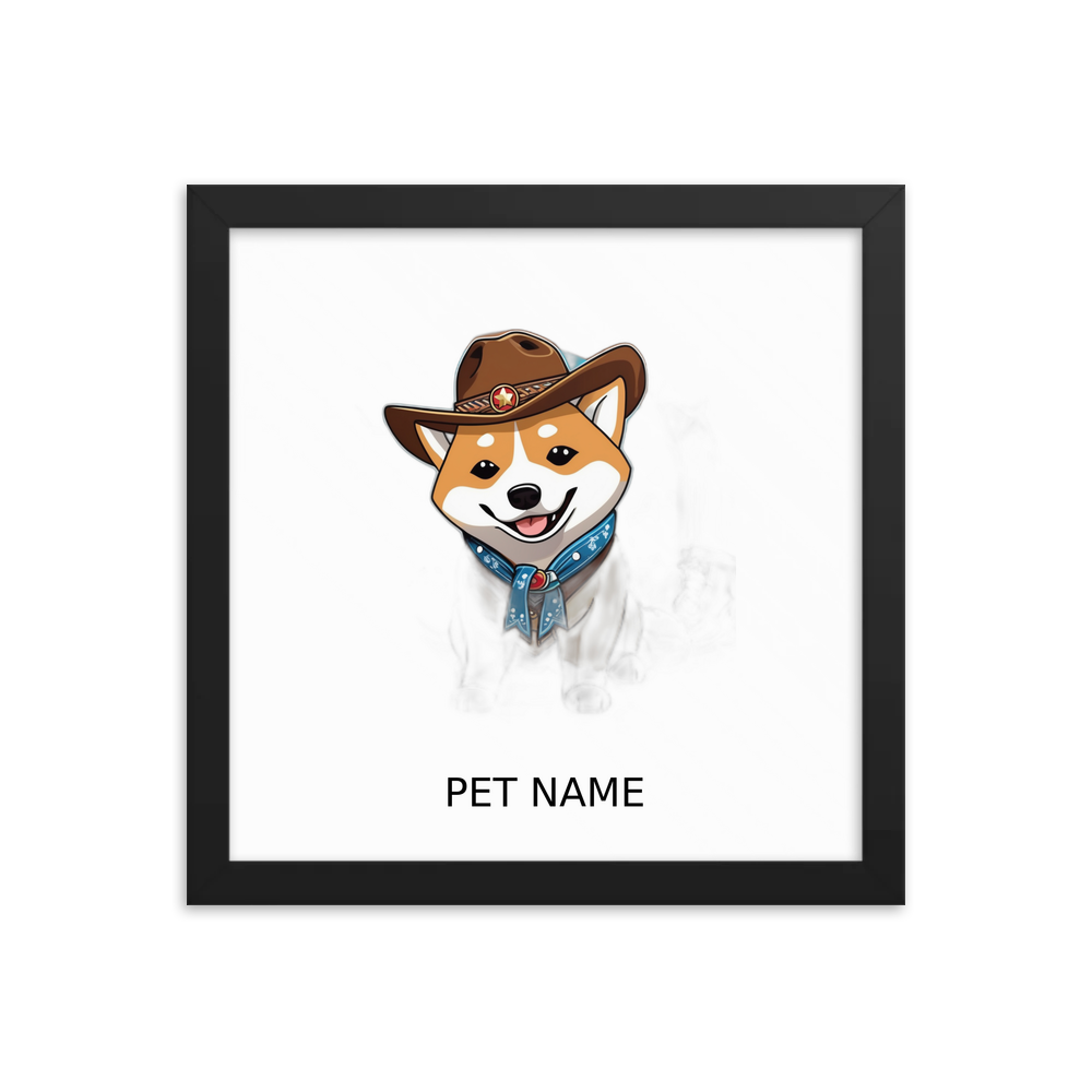 PugMug Custom Shiba Inu Framed Print with Your Pet’s Name
