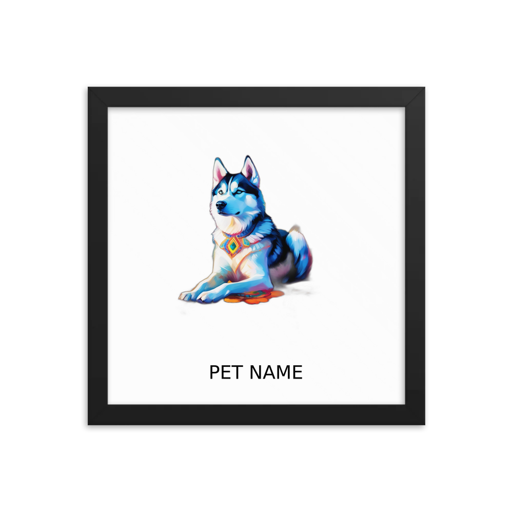 PugMug Custom Siberian Husky Framed Print with Your Pet’s Name