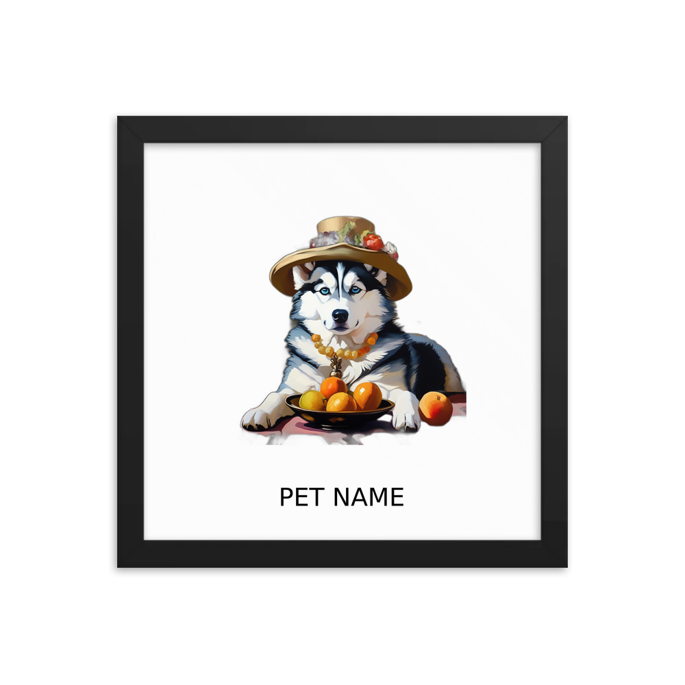 PugMug Custom Siberian Husky Framed Print with Your Pet’s Name