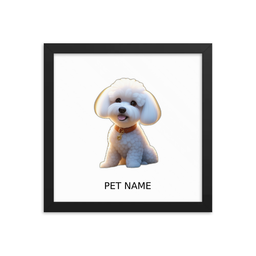PugMug Custom Bichons Frise Framed Print with Your Pet’s Name