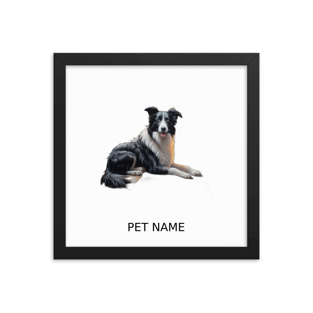 PugMug Custom Border Collie Framed Print with Your Pet’s Name