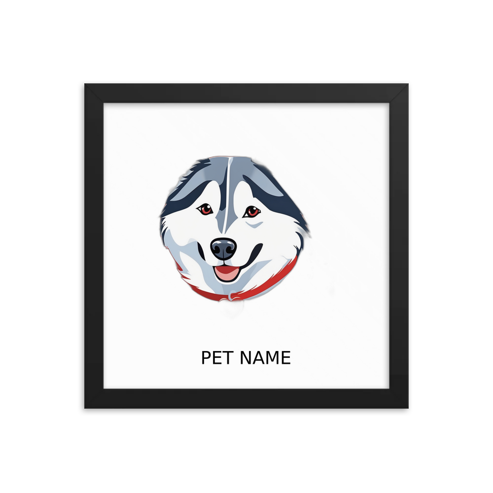 PugMug Custom Siberian Husky Framed Print with Your Pet’s Name