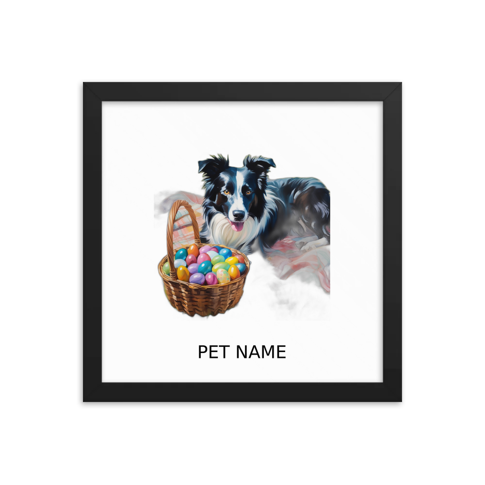 PugMug Custom Border Collie Framed Print with Your Pet’s Name
