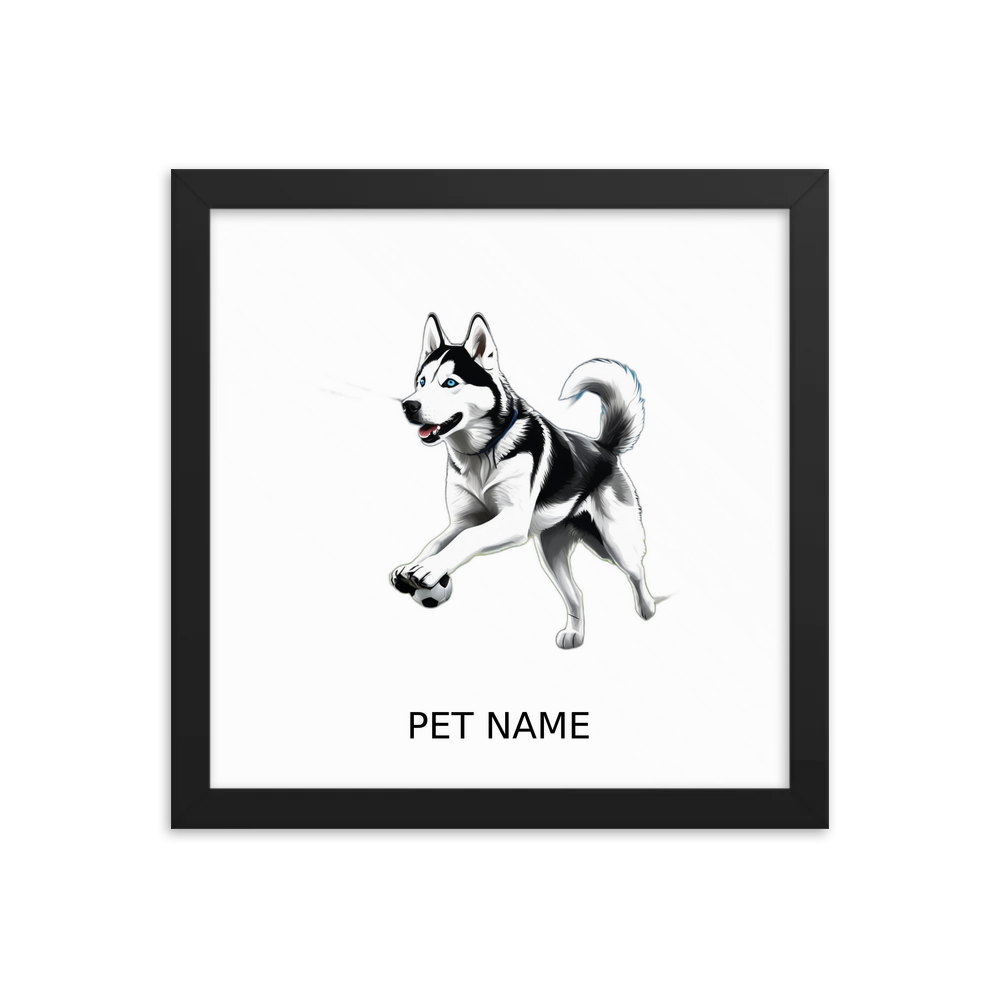 PugMug Custom Siberian Husky Framed Print with Your Pet’s Name
