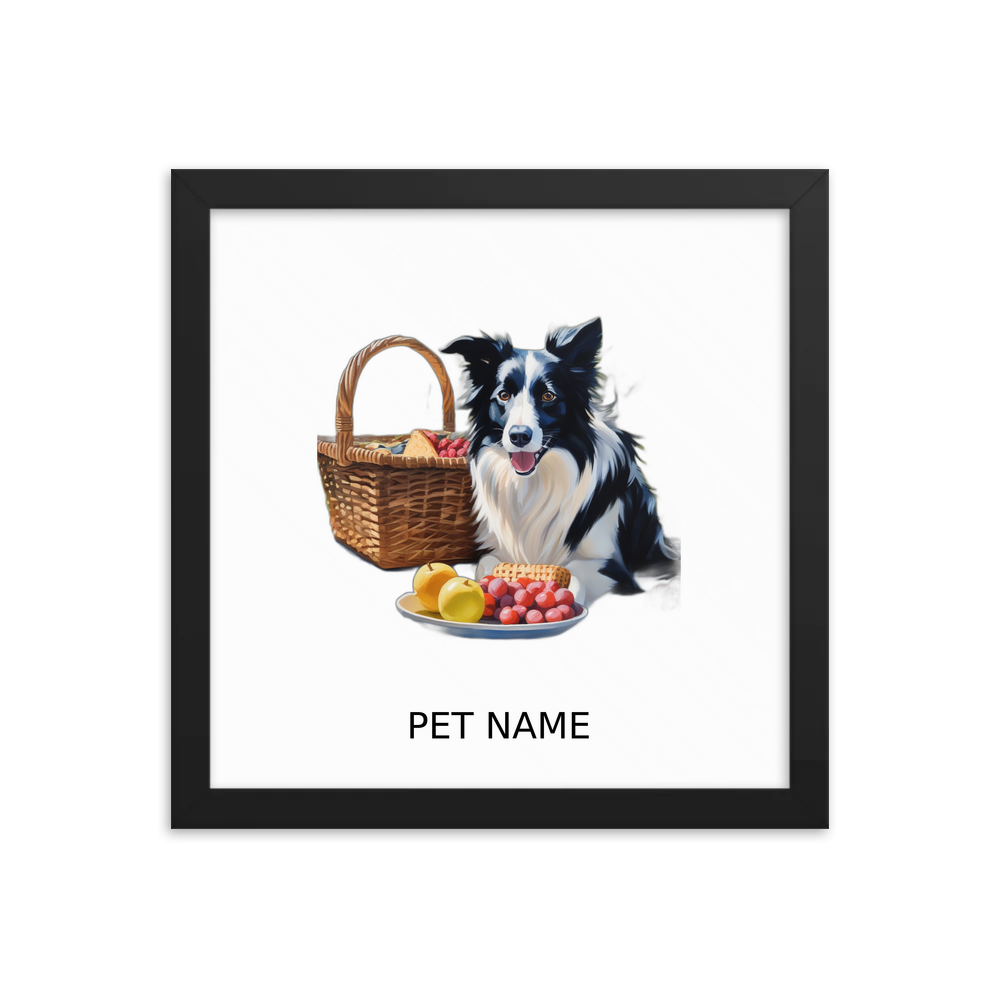 PugMug Custom Border Collie Framed Print with Your Pet’s Name
