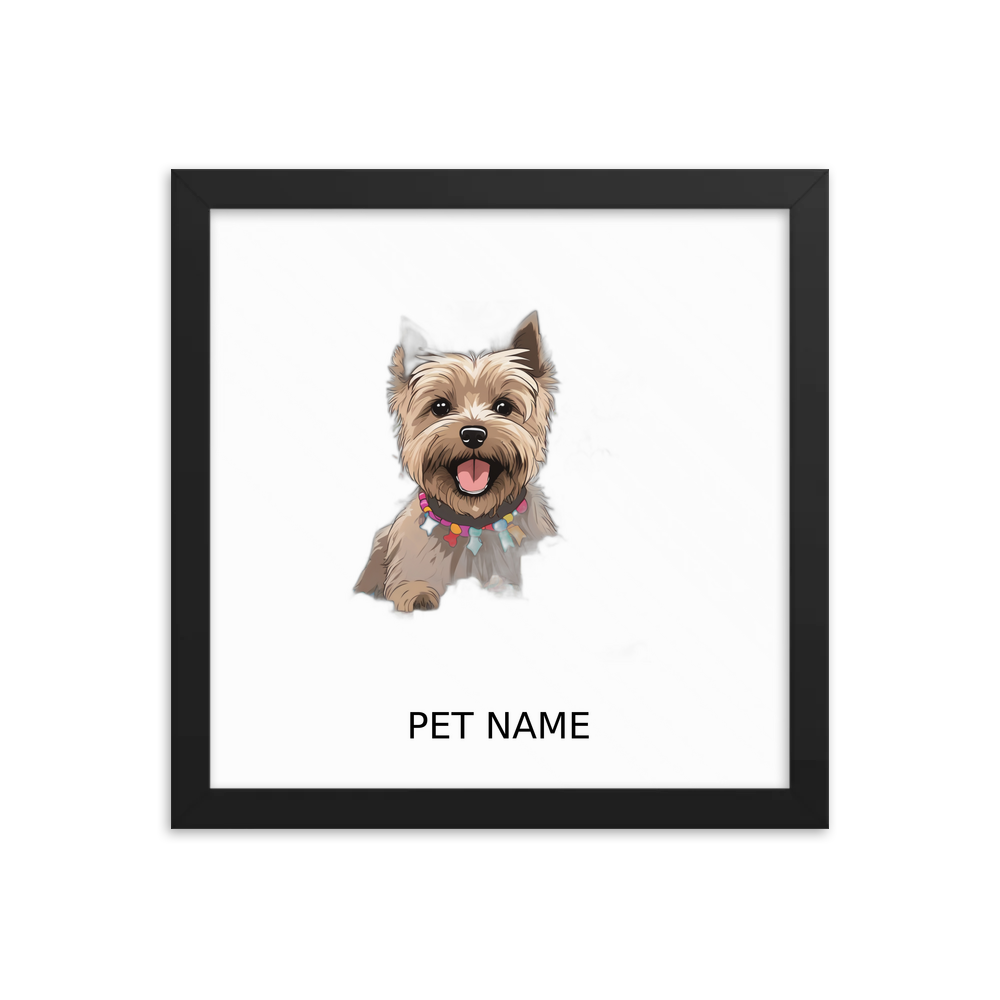 PugMug Custom Cairn Terrier Framed Print with Your Pet’s Name