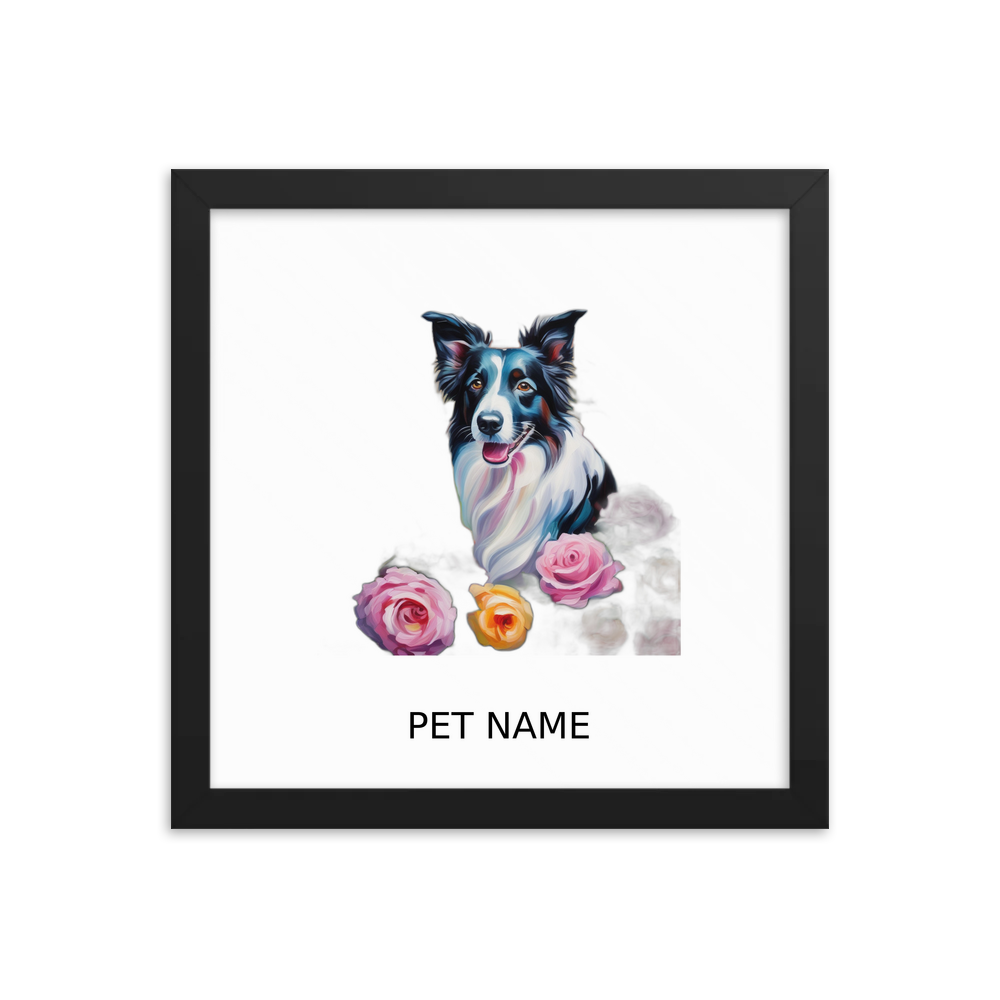 PugMug Custom Border Collie Framed Print with Your Pet’s Name